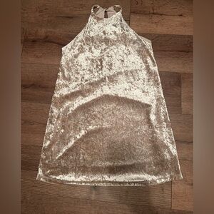 Velvet Sleeveless Dress in Shimmering Silver